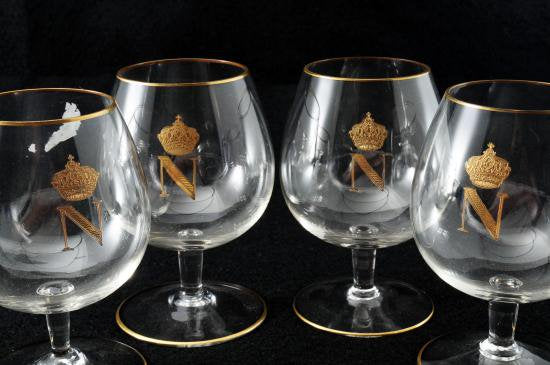 193 バカラ ナポレオン ブランデーグラス 金彩大冠 8客セット