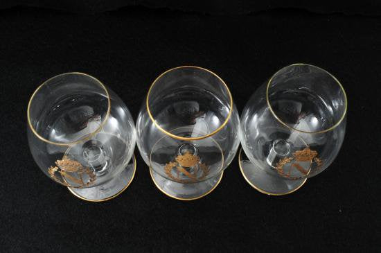 １９４　バカラ ナポレオン ブランデーグラス 王冠と月桂樹 ３客セット