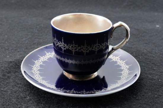 イギリス製（英国）ロイヤルウースター royal worcester カップ＆ソーサー　シルバーラスター,アンティーク食器