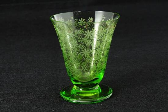 ２０２　オールド バカラ・Baccarat エリザベートグラス グリーン7.3cm