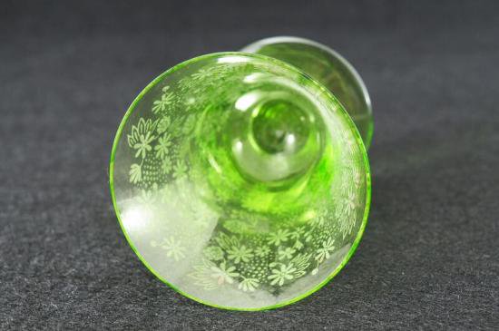２０２　オールド バカラ・Baccarat エリザベートグラス グリーン7.3cm