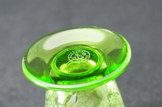 ２０２　オールド バカラ・Baccarat エリザベートグラス グリーン7.3cm
