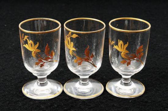 ２０４　超希少 バカラ baccarat 花柄 グラス３客セット