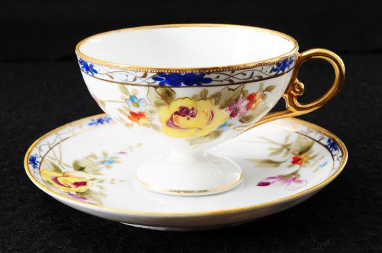 ０３６　オールドノリタケ Noritake 金彩薔薇文 カップ＆ソーサー