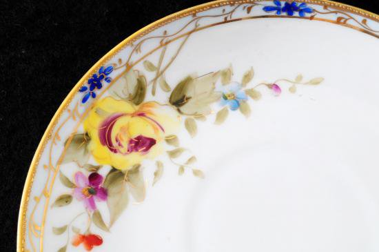 ０３６　オールドノリタケ Noritake 金彩薔薇文 カップ＆ソーサー