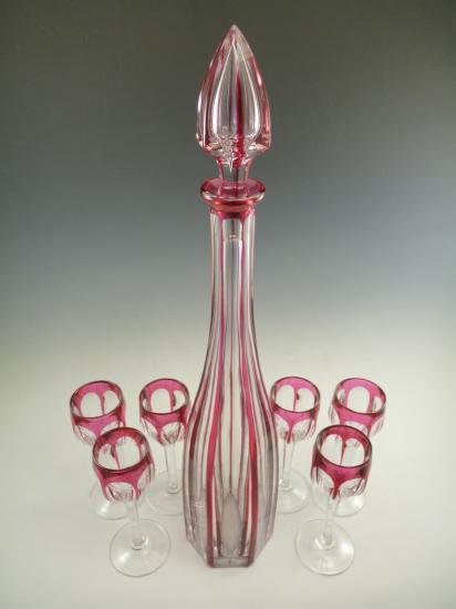 ２３７　バカラ Baccarat クランベリーカラー デキャンタセット