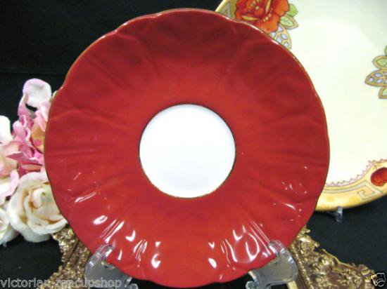 １４１　エインズレイ　カップ＆ソーサー　クロッカスシェイプ　朝顔模様