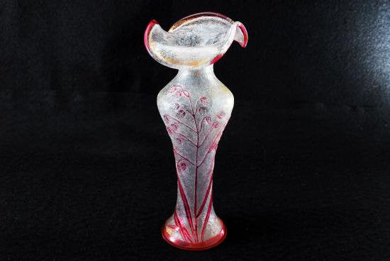 ３４１　オールドバカラ baccarat エグランチエ　花瓶　ピンク