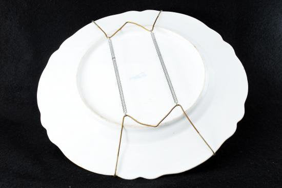 ０４１　オールドノリタケ　金彩盛上げ果物図　飾り皿