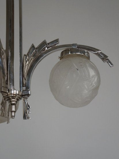 ０２８　ミューラー兄弟　朱雀紋様 【シャンデリア】アンティークランプ