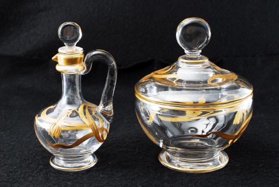 ００９　オールドバカラ ジャポニズム 水仙の花 小デキャンタ＆シュガーポット