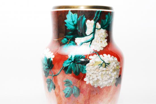 ０１８　希少！アンティークオールドバカラ baccarat 紫陽花文様 オイルランプ