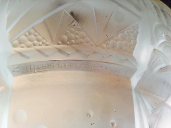 ０３２　ミューラー兄弟　幾何学シャンデリア 天井ランプ 検 ガレ ドーム