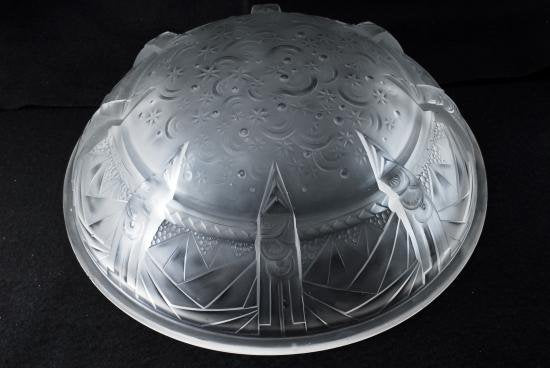 ０３２　ミューラー兄弟　幾何学シャンデリア 天井ランプ 検 ガレ ドーム