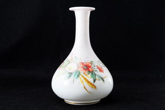 ０２１　オールドバカラ オパーリンクリスタル花柄薄ピンク デカンタ&グラス&花瓶