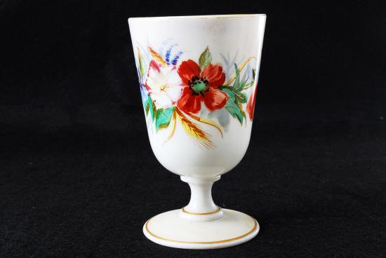 ０２１　オールドバカラ オパーリンクリスタル花柄薄ピンク デカンタ&グラス&花瓶