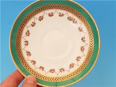 【希少】ブラウン・ウエストヘッド・ムーア　カップ＆ソーサー　金彩ロープハンドルとバラのガーランド