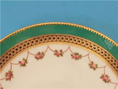 【希少】ブラウン・ウエストヘッド・ムーア　カップ＆ソーサー　金彩ロープハンドルとバラのガーランド