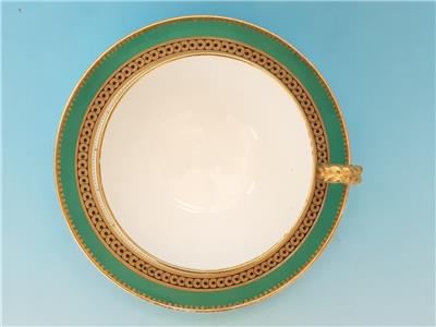 【希少】ブラウン・ウエストヘッド・ムーア　カップ＆ソーサー　金彩ロープハンドルとバラのガーランド