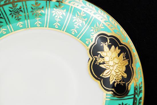 ０５７　オールド ニッポン ノリタケ 金彩グリーン カップ＆ソーサー