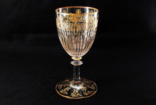 ０２５　オールドバカラ baccarat・金彩切子 ロココ文様グラス