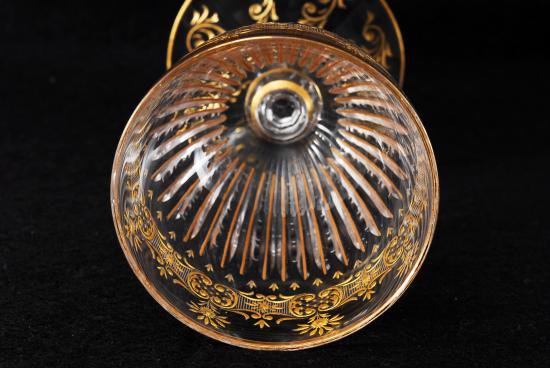 ０２５　オールドバカラ baccarat・金彩切子 ロココ文様グラス