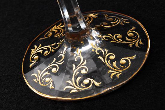 ０２５　オールドバカラ baccarat・金彩切子 ロココ文様グラス