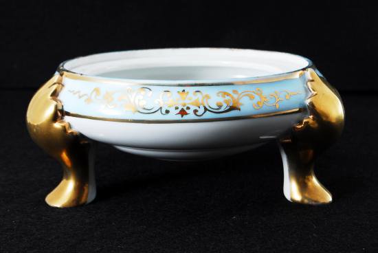 ０６０　オールドノリタケ ピンクローズ 金彩両耳つきコンポート&ベース