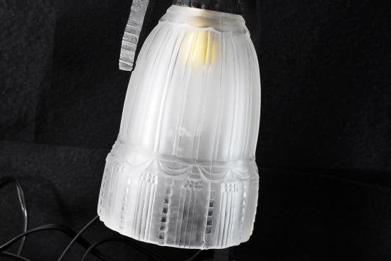 ０３３　ミューラー兄弟　アールデコ名作　オパーク彩ガラス　錬鉄ランプ