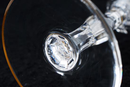 ０３５　オールドバカラ 金彩リース柄 シャンパンフルート