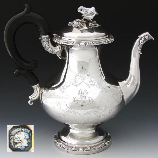 ０２９　シルバーポット アンティークフレンチ スターリングシルバー コーヒー＆ティーポット