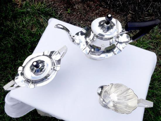 ０３０　シルバーポット アンティーク スターリングシルバー コーヒー＆ティーポット3点セット GORHAM PLYMOUTH