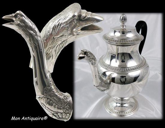 ０３４　シルバーポット クリストフル マルメゾン スターリングシルバーのティー＆コーヒーポット Christofle Malmaison