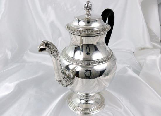 ０３４　シルバーポット クリストフル マルメゾン スターリングシルバーのティー＆コーヒーポット Christofle Malmaison