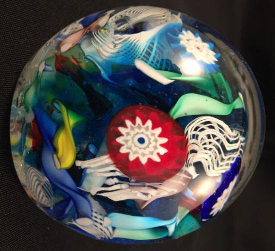 １３０　ベネチアンガラス　ムラノガラスのミルフィオリペーパーウェイト