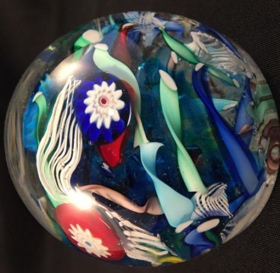 １３０　ベネチアンガラス　ムラノガラスのミルフィオリペーパーウェイト