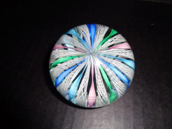 １４５　ムラノガラス　スーパークリスタル　ラッティーノ技法ペーパーウェイト