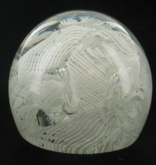 Murano Latticino Glass レースガラス ペーパーウエイト