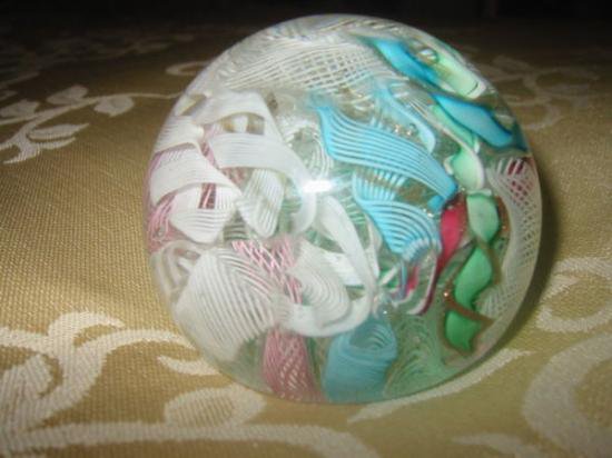 １７７　ムラノガラスのペーパーウェイト　ラッティチーノ、パステルカラーのケーン