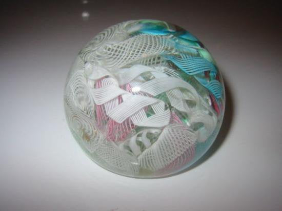 １７７　ムラノガラスのペーパーウェイト　ラッティチーノ、パステルカラーのケーン