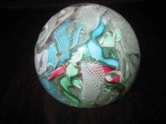 １７７　ムラノガラスのペーパーウェイト　ラッティチーノ、パステルカラーのケーン