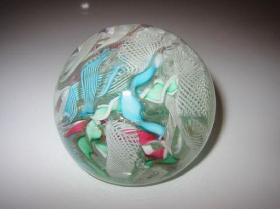 １７７　ムラノガラスのペーパーウェイト　ラッティチーノ、パステルカラーのケーン