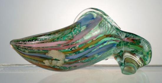 ２４２　ヴィンテージ　ムラノガラス　靴の形のペーパーウェイト