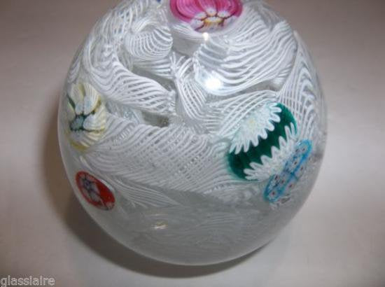 ２６７　ヴィンテージ　ムラノガラスのペーパーウェイト　ラッティチーノ　ミルフィオリ