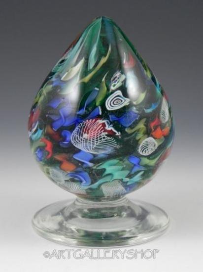 ２７２　ヴィンテージ ベネチアングラス・ムラノガラス　手吹きガラス　土台付きペーパーウェイト