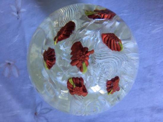 ２８１　ヴィンテージ　ムラノガラス　足つきペーパーウェイト