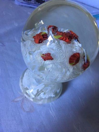 ２８１　ヴィンテージ　ムラノガラス　足つきペーパーウェイト