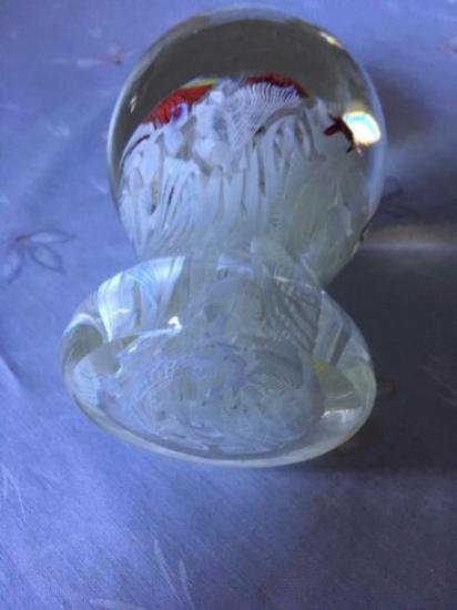 ２８１　ヴィンテージ　ムラノガラス　足つきペーパーウェイト