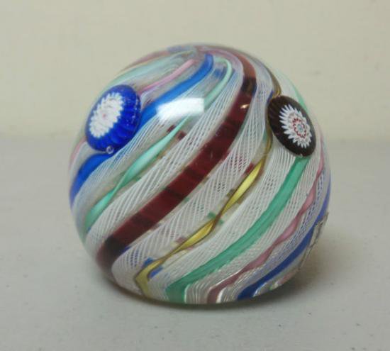 ３０４　ヴィンテージ　ムラノガラス　ペーパーウェイト　オリジナルラベル付き