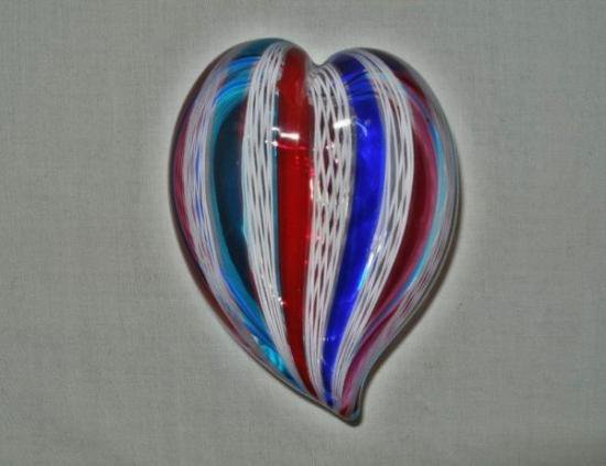 ３０８　ムラノガラス　ハート形ペーパーウェイト